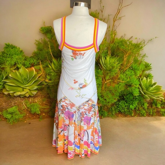 Didier Parakian Floral Art Printed Flowy Maxi Dress | Boho Gypsy Vintage - Picture 8 of 9